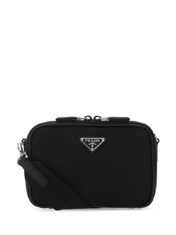 PRADA Saffiano Wallet With Shoulder Strap Black 1098903
