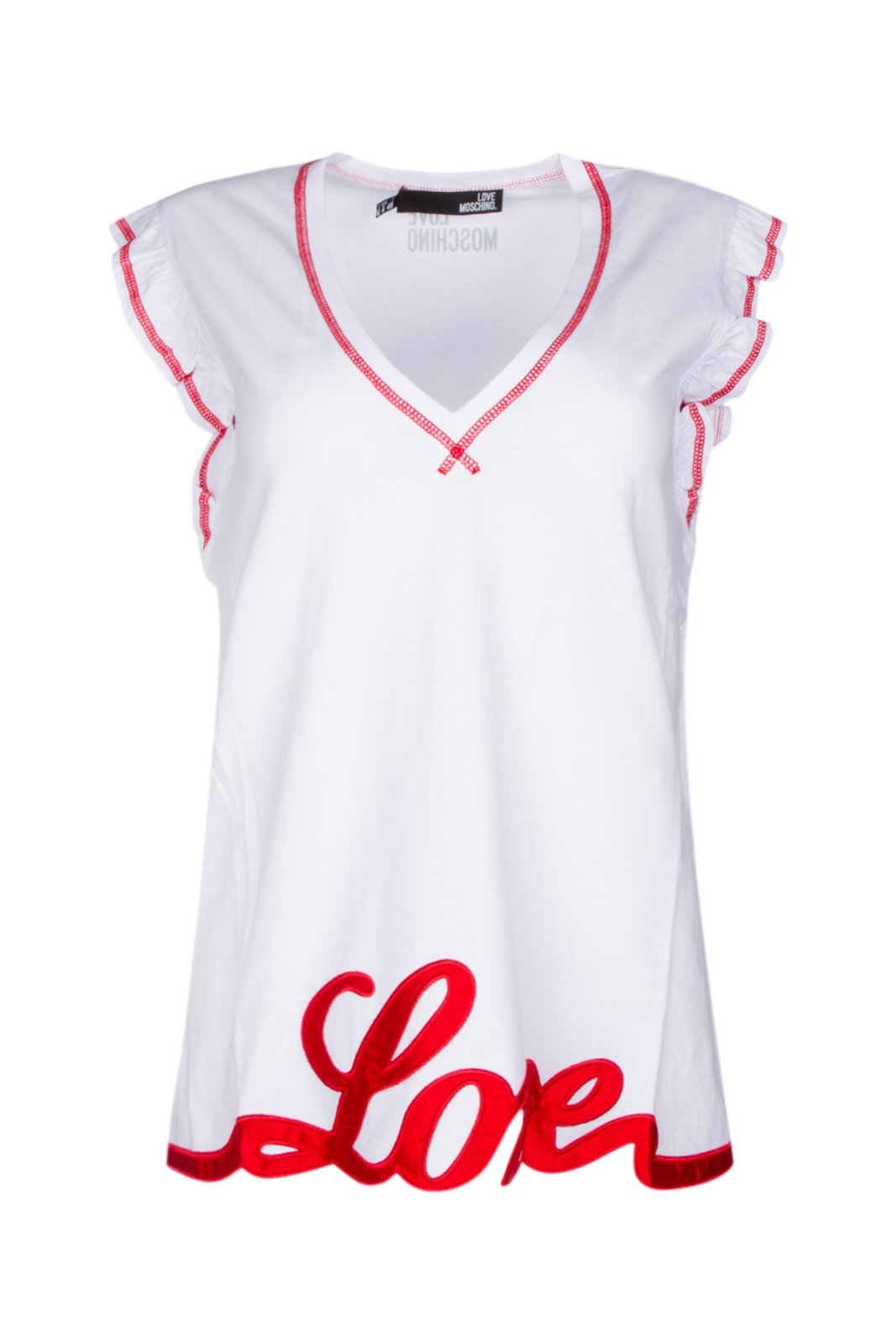 Love Moschino 로고 자수 티셔츠