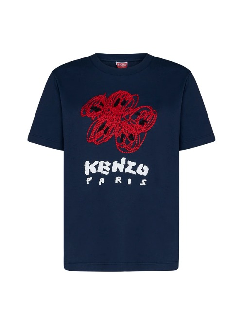 Kenzo 드로운 바시티 자수 크루넥 티셔츠 FE52TS1024SG